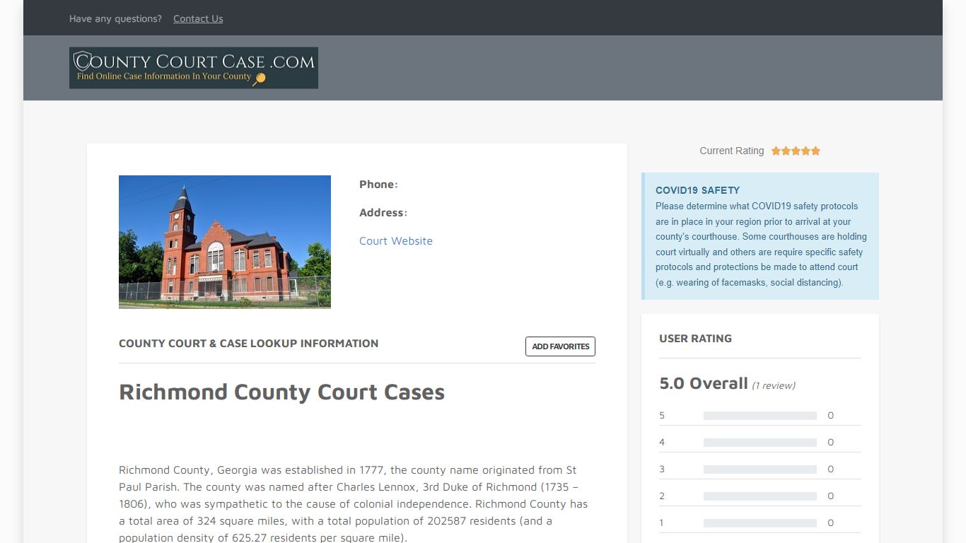 Richmond County | County Court Case Search & Lookup | CountyCourtCase ...